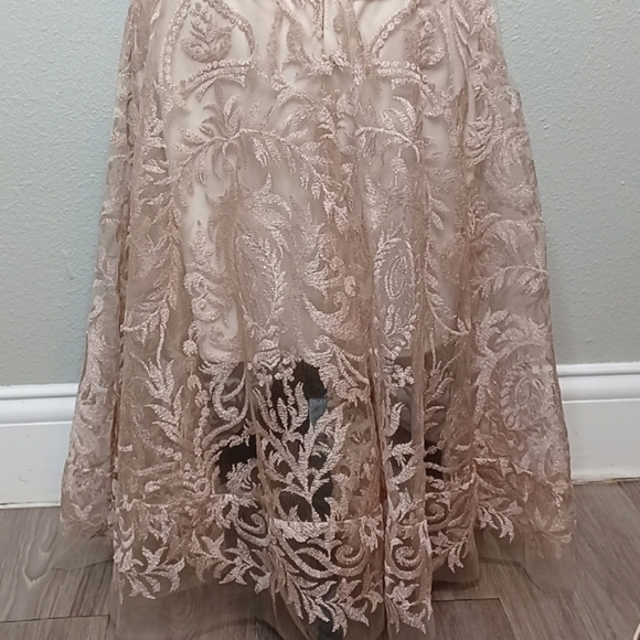 XSCAPE Fairy Lace Floral Embroidered Fit & Flare Dress - Picture 8 of 15